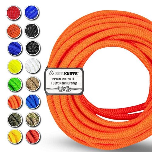 100 ft / Neon Orange / 5/32 in (4mm) SKPC-100ft-Orange SGT KNOTS Paracord