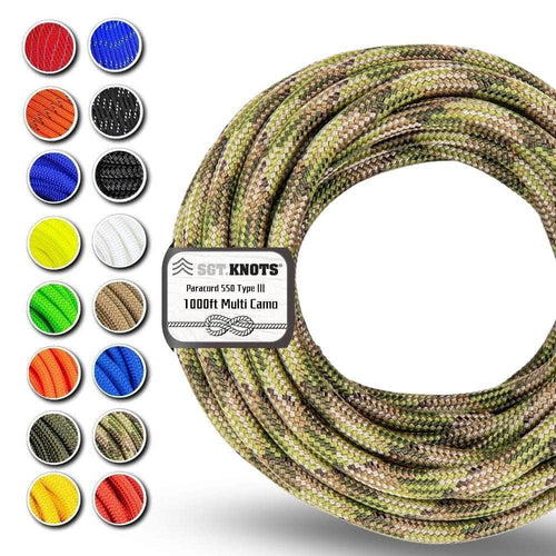 1000 ft / Multi Camo / 5/32 in (4mm) SKPCELW-1000-MultiCamo SGT KNOTS Paracord