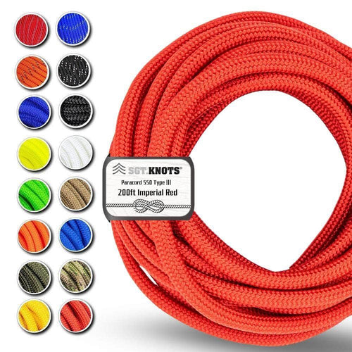 200 ft / Imperial Red / 5/32 in (4mm) SKPCELW-200-ImperialRed SGT KNOTS Paracord