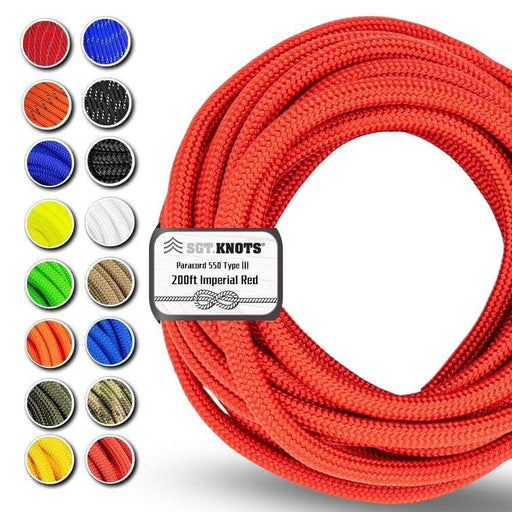 200 ft / Imperial Red / 5/32 in (4mm) SKPCELW-200-ImperialRed SGT KNOTS Paracord