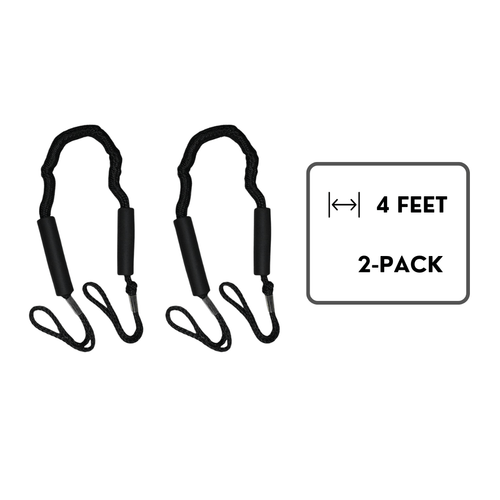 4ft  Bungee Dock Line  2-Pack SKBDL-4ft-Black2Pack SGT KNOTS Bungee