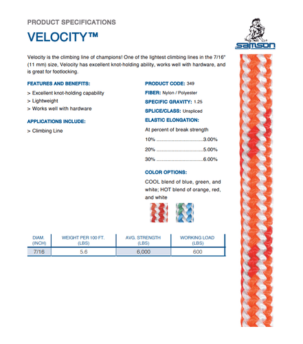 150 RBI-VEL7X16-200-Cool SAMSON Arborist Gear