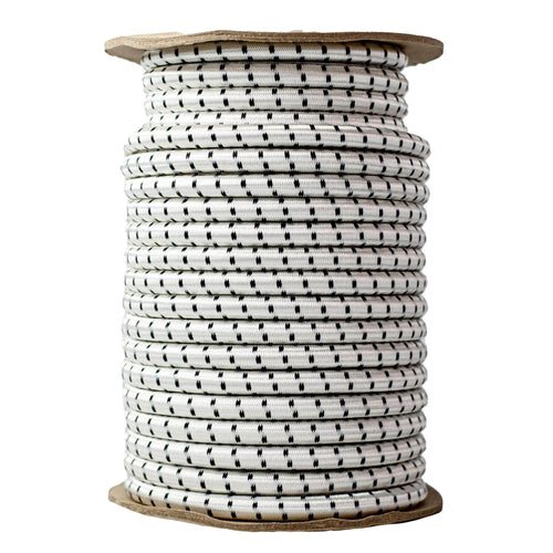 1/2 in / 100 ft - Spool / White w Black Tracer SKPPSC-12x100-WhiteBT SGT KNOTS Shock Cord