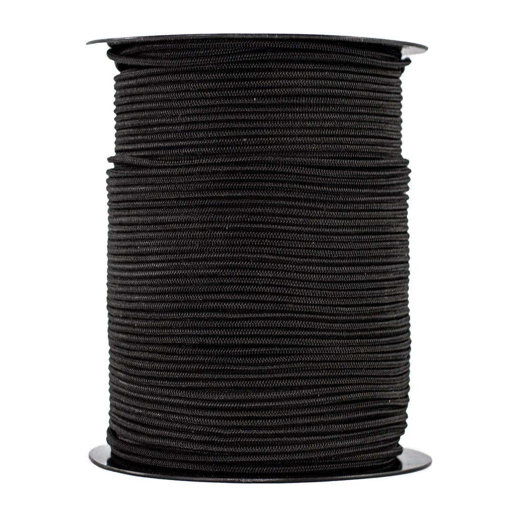 Sgt Knots Diamond Grip Black Bungee Cord - 100% Stretch Elastic Cord and Absorbent Bungee Shock Cord for Camping, Kayak Deck, Crafting (3/8 x 100ft)
