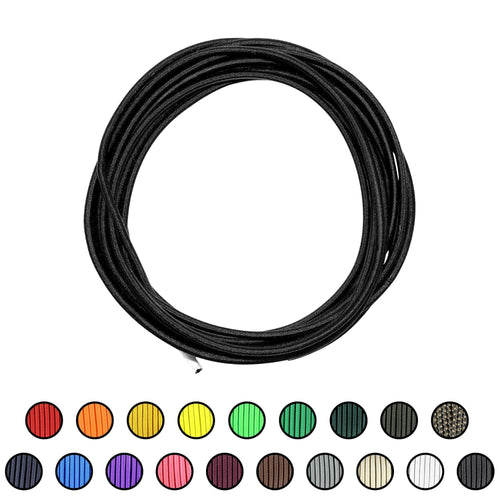 Black 1/8 Shock Cord - Bored Paracord Marine Grade Shock/Bungee/Stretch  Cord 1/8 inch x 100 feet Several Colors - Made in USA