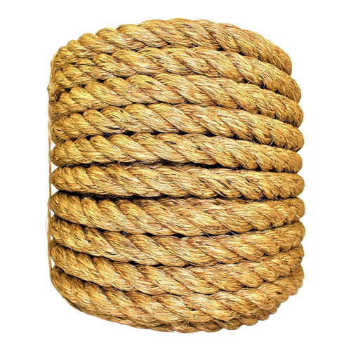 Sgt Knots Twisted Manila Rope - Natural 3 Strand Fiber for Indoor and Outdoor Use (1 x 50ft)