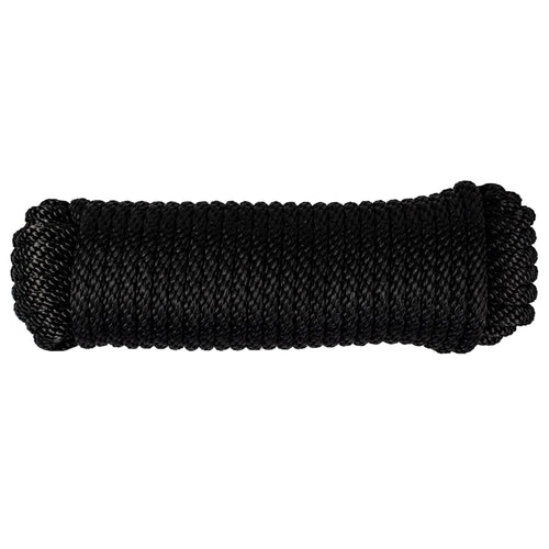 Sgt Knots Solid Braid Nylon Utility Rope - Multipurpose Smooth Nylon Braided Utility Cord Line - for Anchors, Crafts, Towing 5/16 x 250ft (Black)