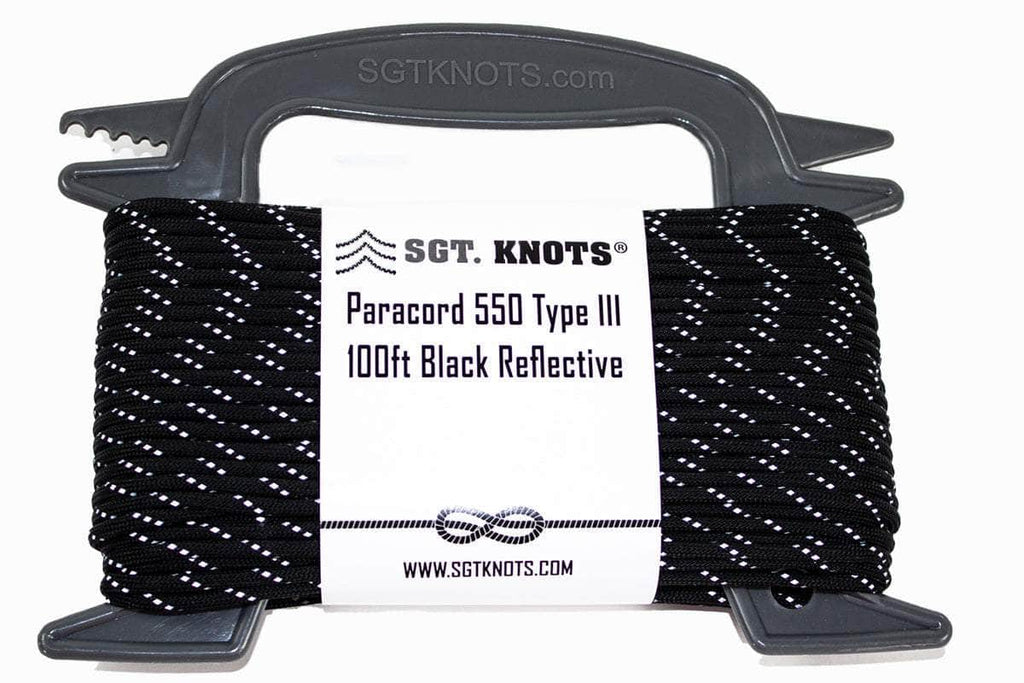 SGT KNOTS Type III Paracord Rope - 550 Paracord for Camping, Hiking, Crafts  - Survival Paracord and Parachute Cord for Outdoor Adventure - Reflective