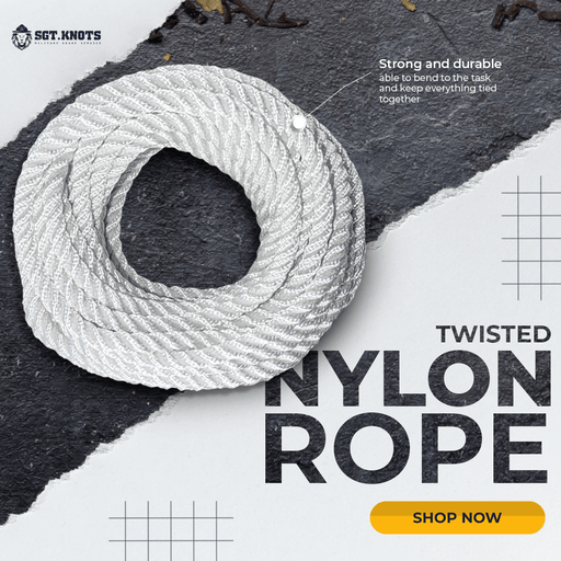 Sgt Knots Nylon Rope (3/16 inch) Solid Braid Multipurpose Braided Utility Cord Line - High Strength - Commercial Anchors Crafts Blocks Pulleys Towing