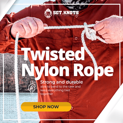 Twisted Nylon Rope | 1 in | 50 ft | White | Rope & Cord Superstore | Sgt Knots