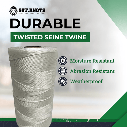 SGT KNOTS Twisted Nylon Seine Twine #9 100% Nylon Fiber- High Tensile  Strength & Versatile Utility Twine - Crafting, Camping, Boating, Mason  Line, Fishing, Hunting, Survival, Marine (2268 ft) : : Home  Improvement