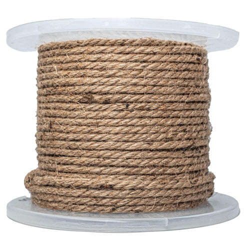 100 Feet Twisted Nautical Rope for Crafts, Thick Hemp Jute Twine