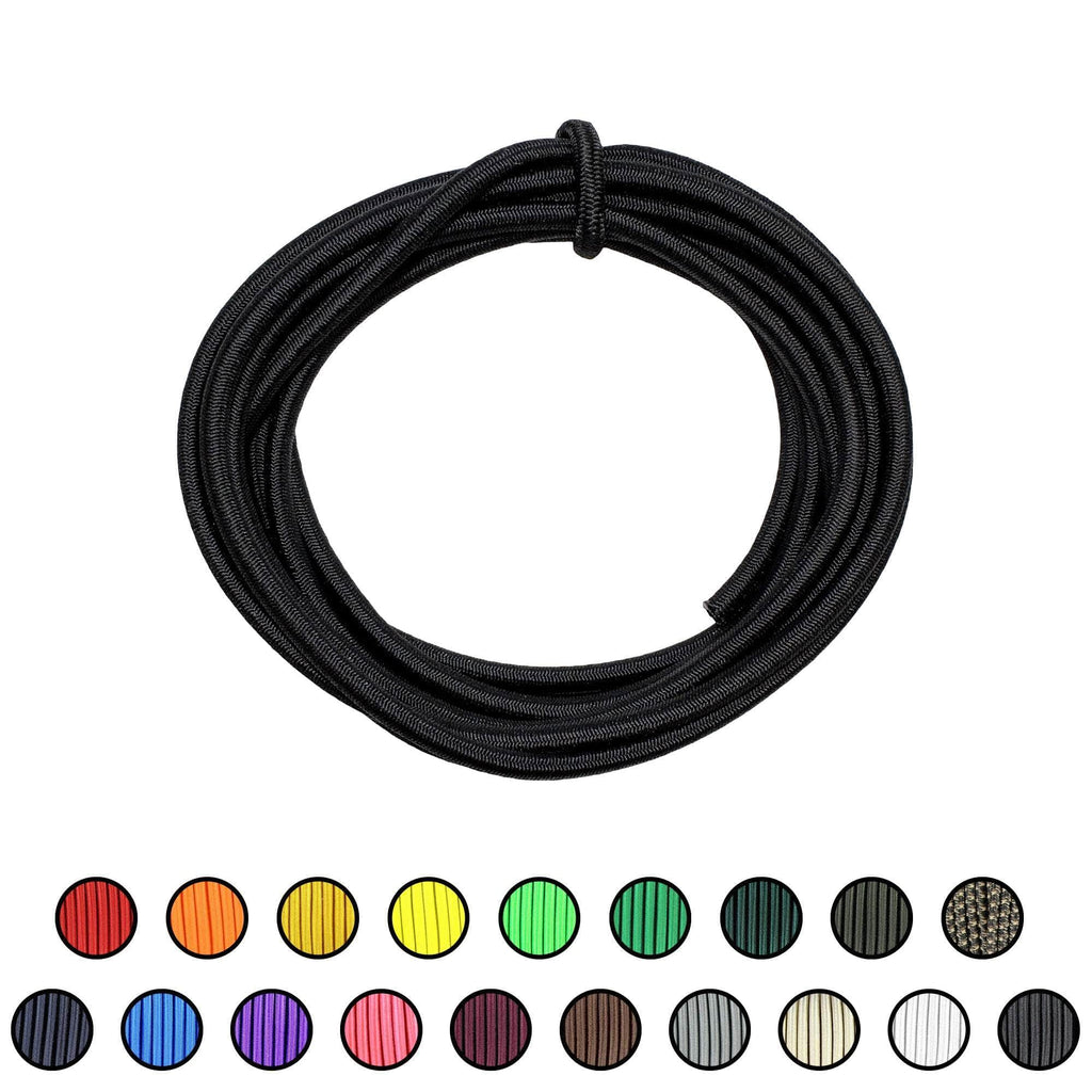 1/8''-3mm Black Polyester Shock Cord 100 ft 
