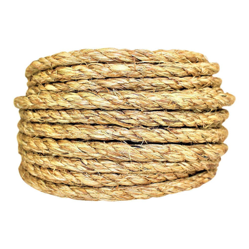 Sgt Knots Twisted Manila Rope - Natural 3 Strand Fiber for Indoor and Outdoor Use (3/8 x 600ft)