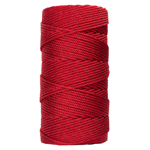 Hand knotted Macrame Round Sling Bag - Crimson