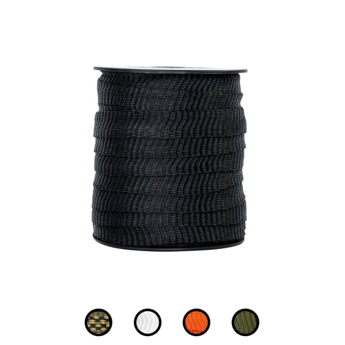 Sgt Knots Polyester Webbing - Flat Rope - Durable Polyester Pull Tape Strap - Utility, Arborist, Gardening, Marine, Commercial (5/8 x 100ft, Black)