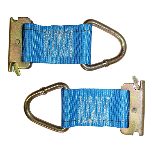 E Track Cam Buckle Strap w/ Spring E Fitting 2 x 24' - Blue