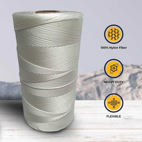 SGT KNOTS Tarred Twine - 100% Nylon Bank Line for Bushcraft,  Netting, Gear Bundles, Construction, Lacing Twisted Cord, Weatherproof