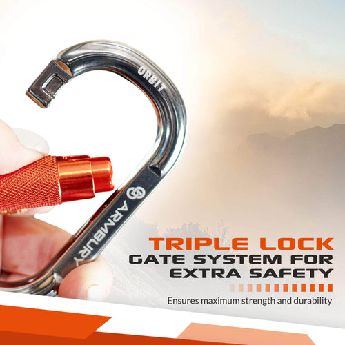 111mm x 62mm / Orange Gray / Orbit Triple ARM-Orbit-TripleLock SGT KNOTS Climbing Gear