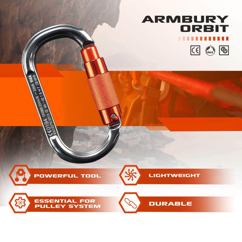 111mm x 62mm / Orange Gray / Orbit Triple ARM-Orbit-TripleLock SGT KNOTS Climbing Gear