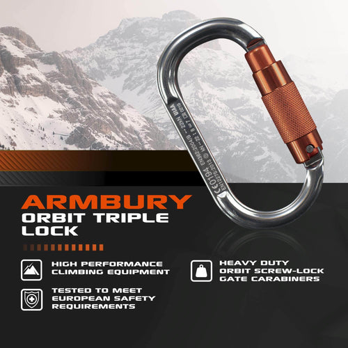 111mm x 62mm / Orange Gray / Orbit Triple ARM-Orbit-TripleLock SGT KNOTS Climbing Gear