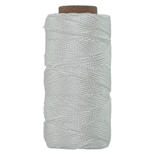 White Mason Line String Line - #18 Braided Nylon String - 250 ft Length - Nylon Twine for Gardening or Masonry Tools - Perfect Construction String