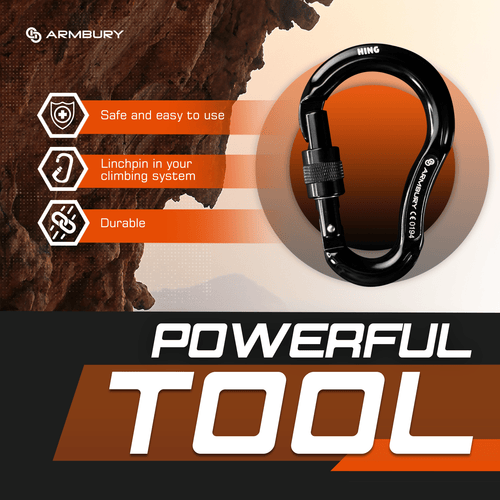 118mm x 76mm / Black / Hinge Screw ARM-Hinge-ScrewLock SGT KNOTS Climbing Gear