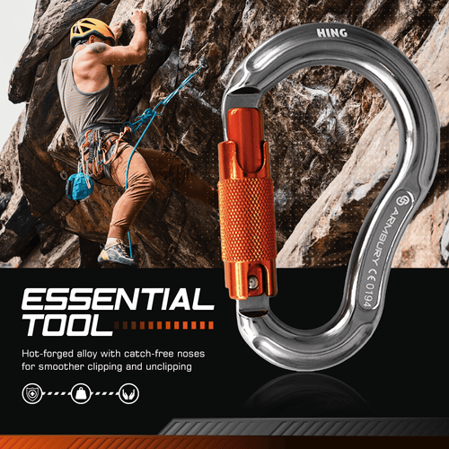 118mm x 76mm / Gray Orange / Hinge Triple ARM-Hinge-TripleLock SGT KNOTS Climbing Gear