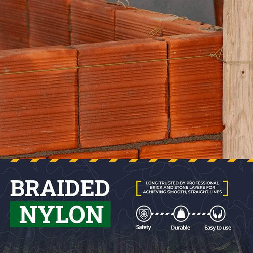 Mutual Industries 14662-145-250 Nylon Mason Twine, 1/4 lb. Braided, 18 x 250', Glo Orange (Pack of 6)