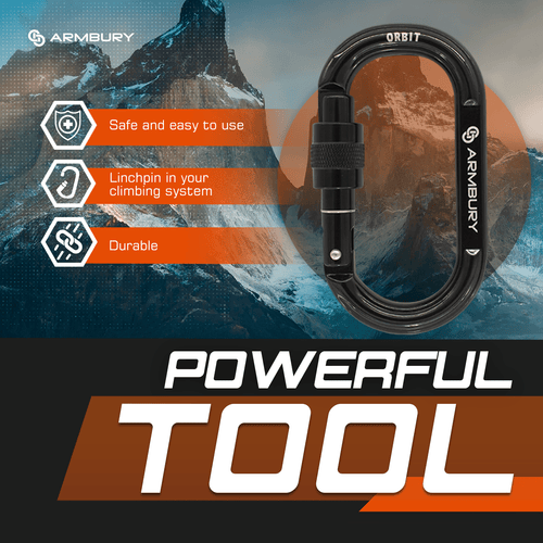 111mm x 62mm / Black / Orbit Screw ARM-Orbit-ScrewLock SGT KNOTS Climbing Gear