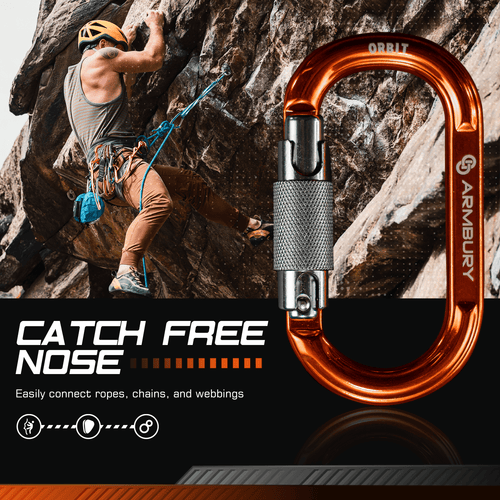 111mm x 62mm / Orange Gray / Orbit Twist ARM-Orbit-TwistLock SGT KNOTS Climbing Gear