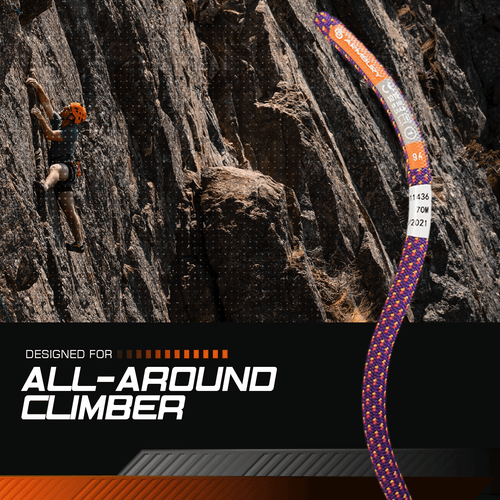 Armbury Rage 9.4 Dynamic Climbing Rope - UIAA and CE Certified - Ideal for  Sport Rock and Ice Climbing