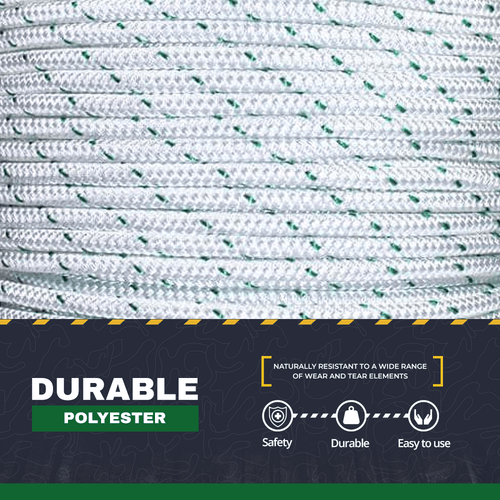 VEVOR 200' Double Braid Polyester Rope 9/16 Pulling Rope 8600lbs Breaking Strength