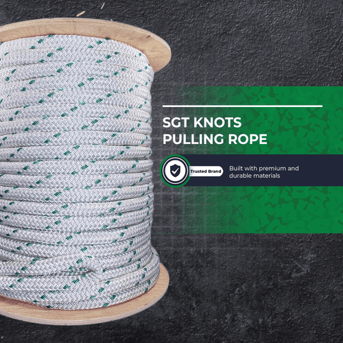 3/8 Inch x 115 Feet Polyester Rope, Double Braid Polyester Pulling Rope,  3520 Lbs Breaking Strength Heavy Duty High Strength Rope for Pulling,  Sailing