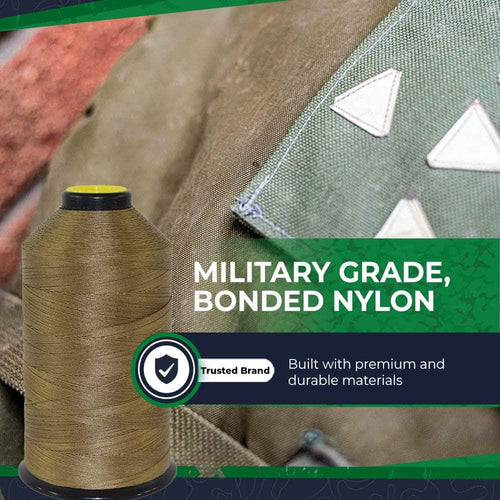 SgtKnots Mil-Spec Bonded Nylon Sewing Thread | #69 - 8oz Spool | Tan 499 | Rope & Cord Superstore | Sgt Knots