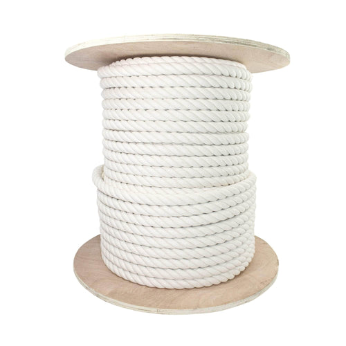 Twisted Cotton Rope (1.5 in x 32 ft) Thick White Rope for Nautical,  Landscaping, Railings, Hammock,Camping,Home Decorating