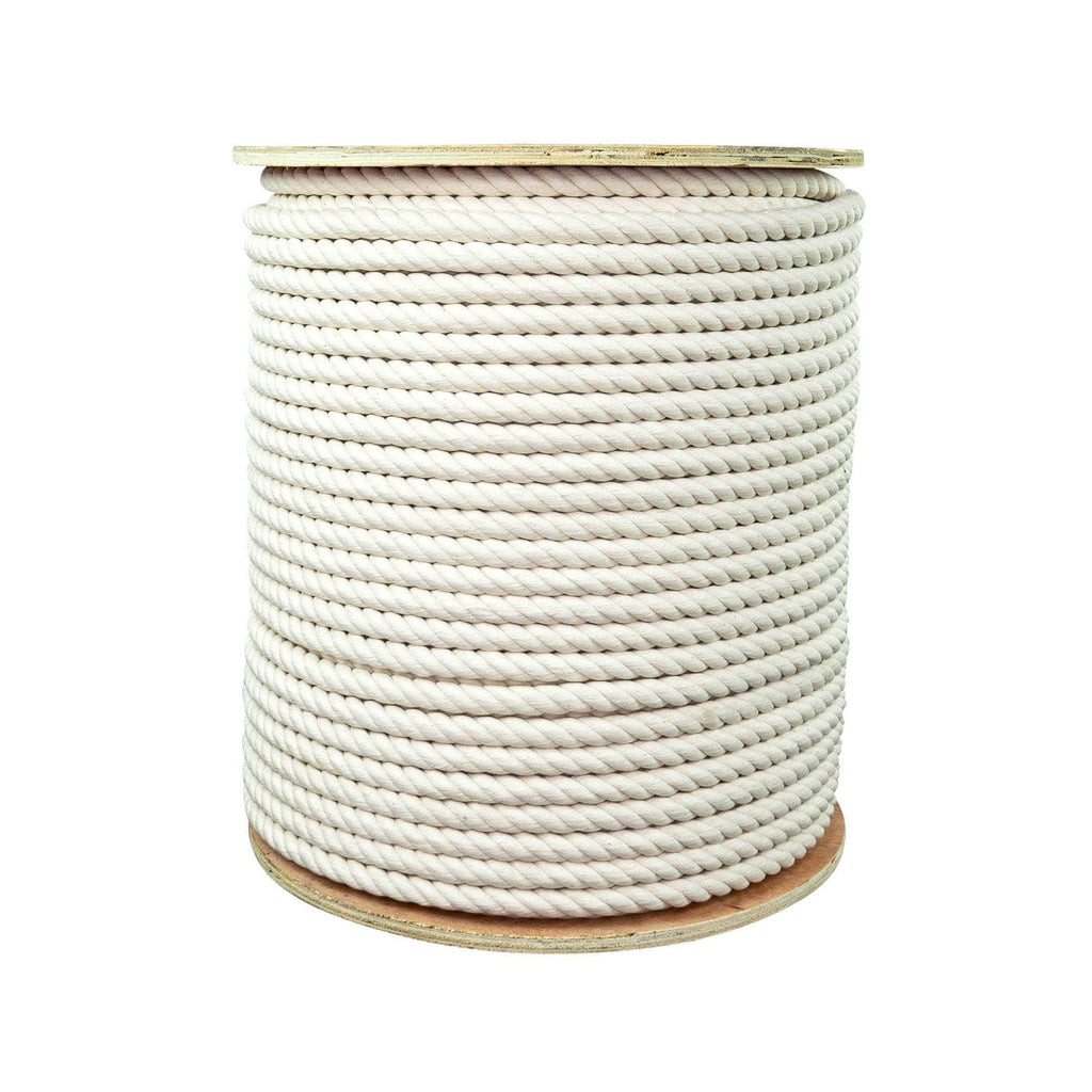 Super Soft 3 Strand Twisted Cotton Rope (Black, 1/2 Inch x 10 Feet)