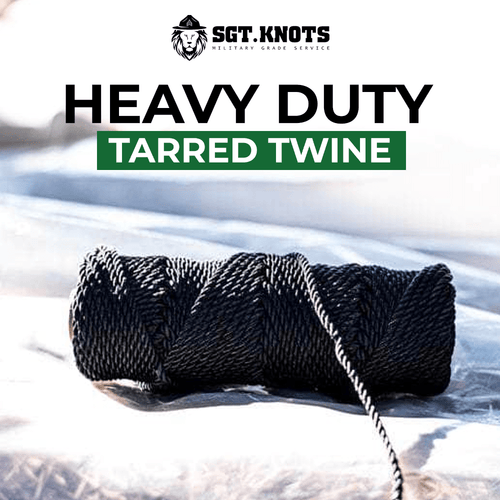 SGT KNOTS Tarred Twine - 100% Nylon Bank Line for Bushcraft, Netting, Gear  Bundles, Home Improvement, Construction, Lacing Twisted Cord, Weatherproof