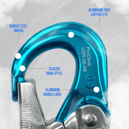 USR ProClimb Aluminum Rebar Hook - Double-Locking - #USR-BRHA-9Y