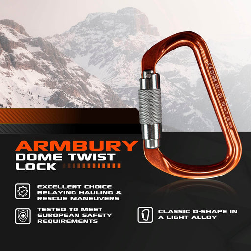 112mm x 75mm / Orange Gray / Domes Twist ARM-Domes-TwistLock SGT KNOTS Climbing Gear