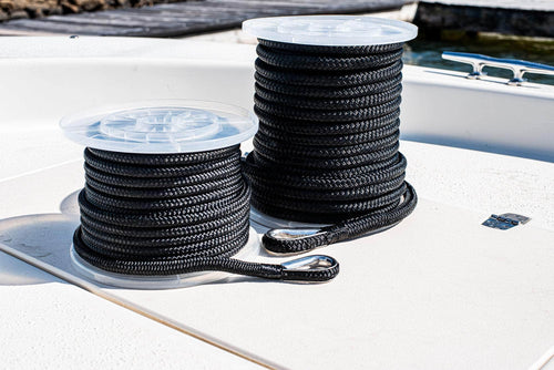  Anchor line 1/2 inch X 150ft - Double Braided Nylon Anchor  Line/Boat Rope with 316SS Thimble and Heavy Duty Marine Black : Sports &  Outdoors