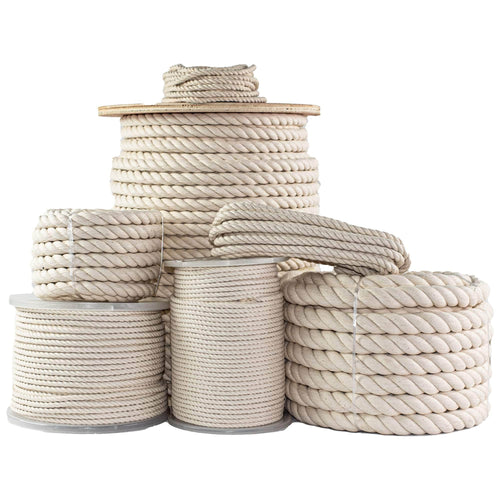 Beige Cotton Rope 12mm. Nautical Rope. Twisted Thick Rope