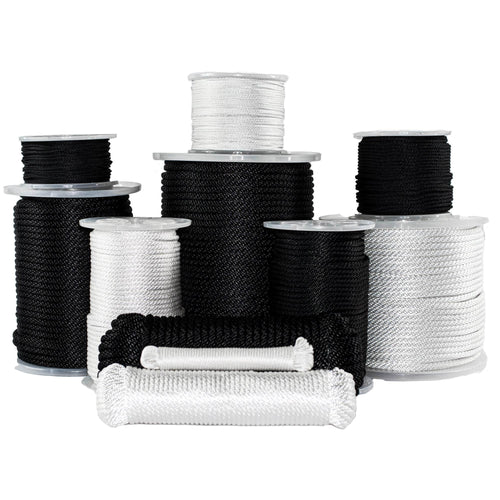  1/8 inch Black Dacron Polyester Cord - 500 Foot Spool