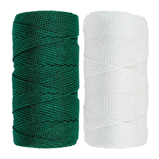 Multi-Purpose Twine Silk Polyester Nylon Twisted Braided Rope for Crafts,  Cargo, Tie-Downs, Marine, Camping, Swings (10 Meter Each) (2 Pack of Silver)
